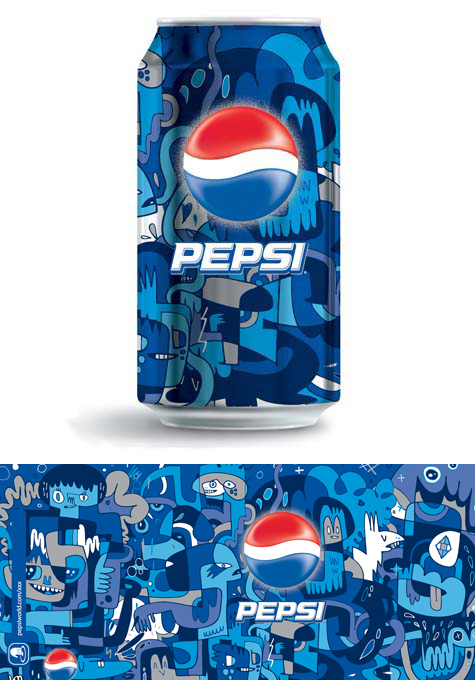 Jon Burgerman / Pepsi Can Artwork