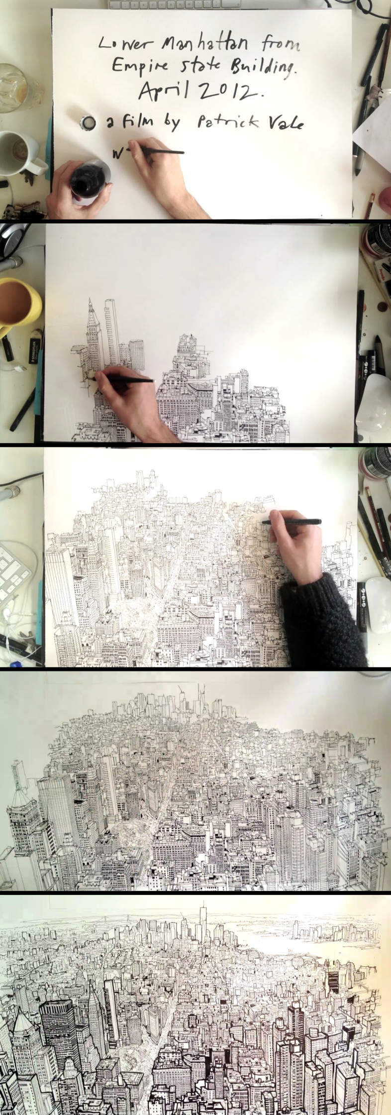 Patrick Vale / Empire State Of Pen Stop Motion Drawing