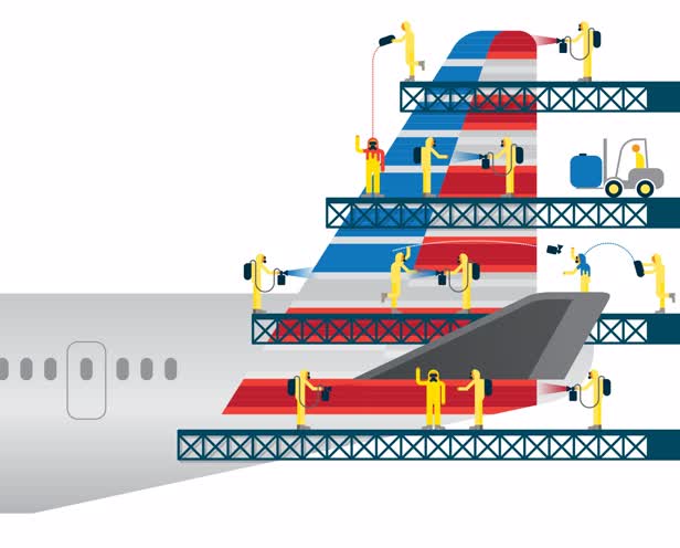 Painting an Aircraft / American Airlines
