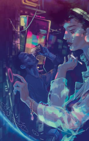 Portrait Linda Neuromancer book / The Folio Society