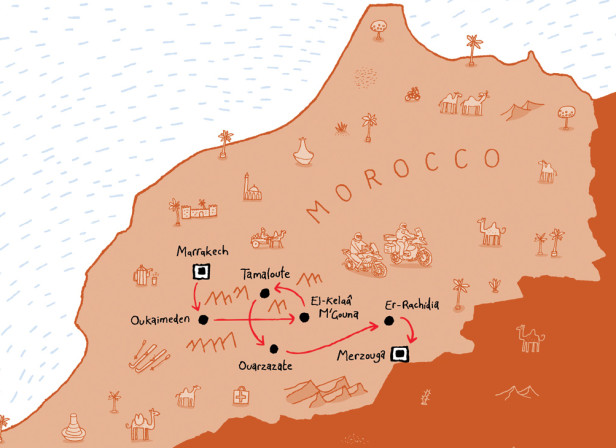 Hairy Bikers Morocco Map Route