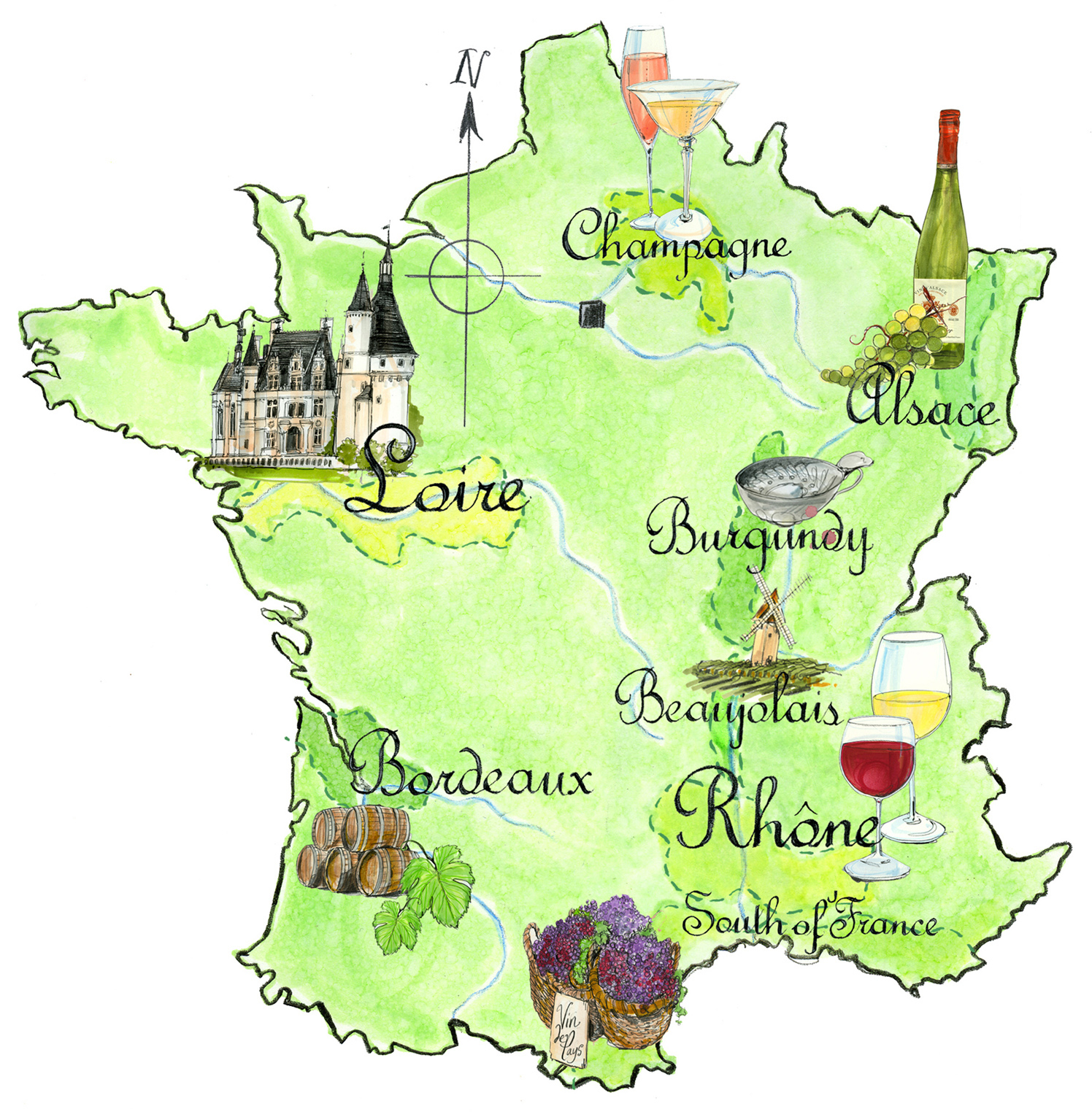 Wine Regions Of France Map / Waitrose