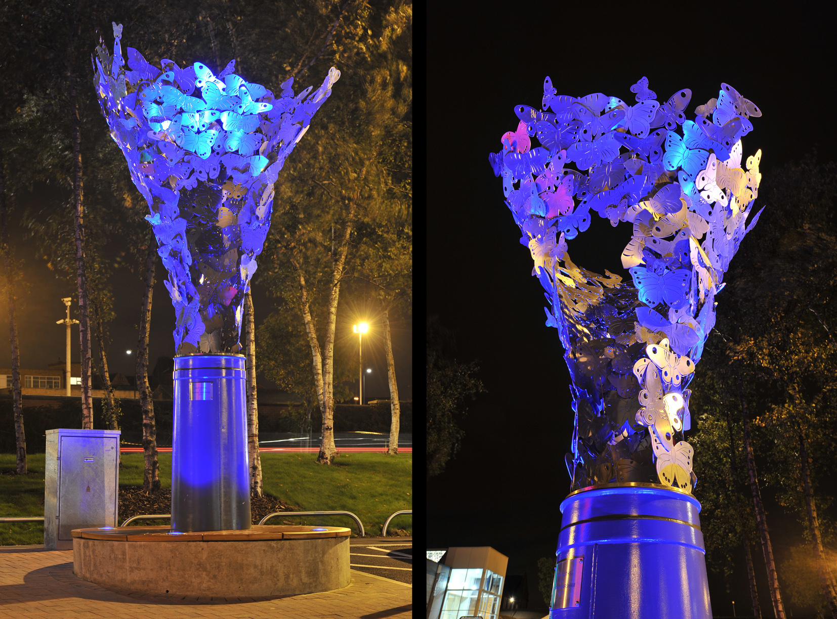 Silk Moths at Night Public Sculpture Salmon Properties