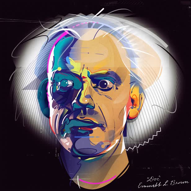 Dr Emmett Brown Portrait