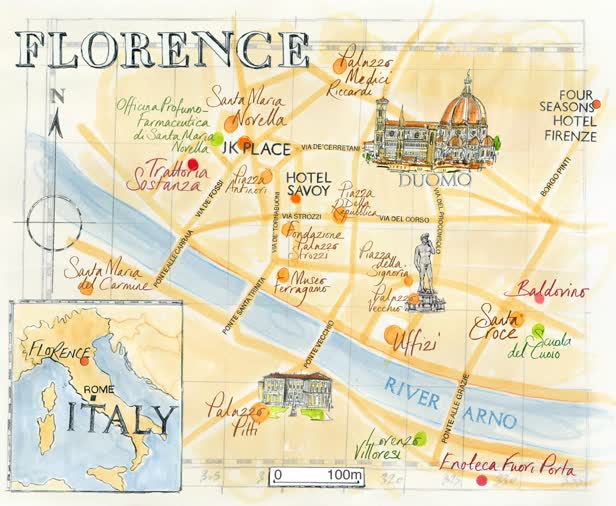 Florence Map / Conde Nast Traveller Magazine