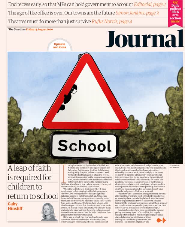 14th August 2020 Cover / The Guardian Journal