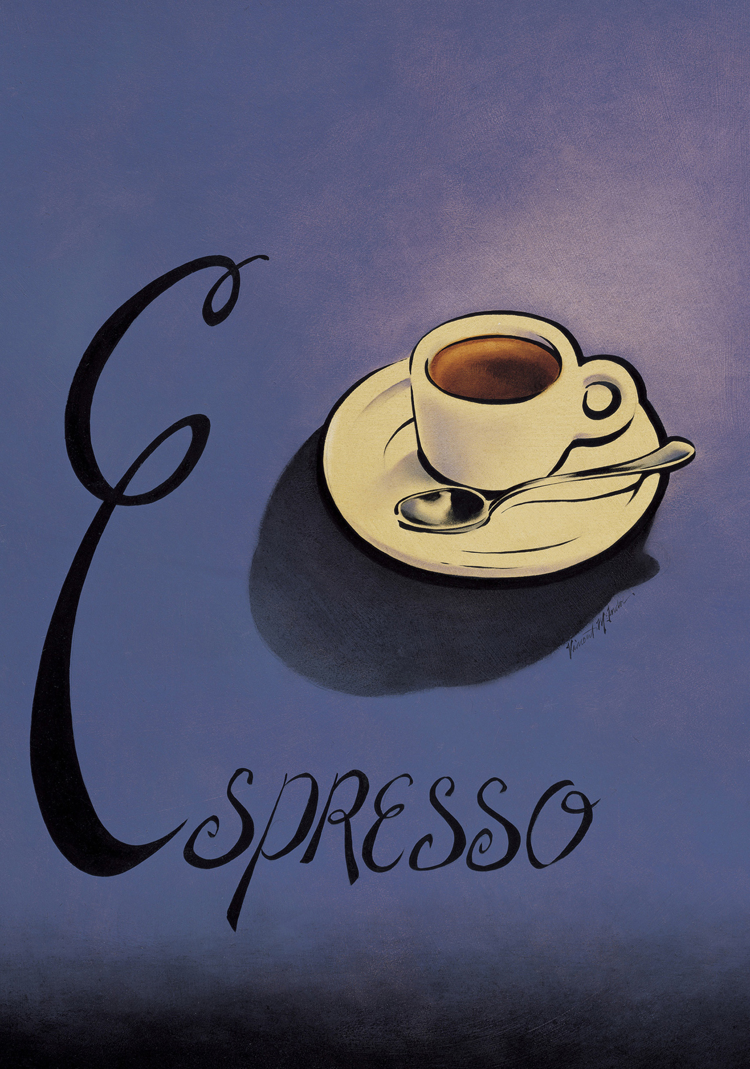 Espresso Cafe and Bar Coffee Vintage Italian Poster