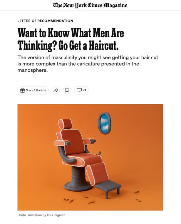 Haircutting for men 2 / New York Times