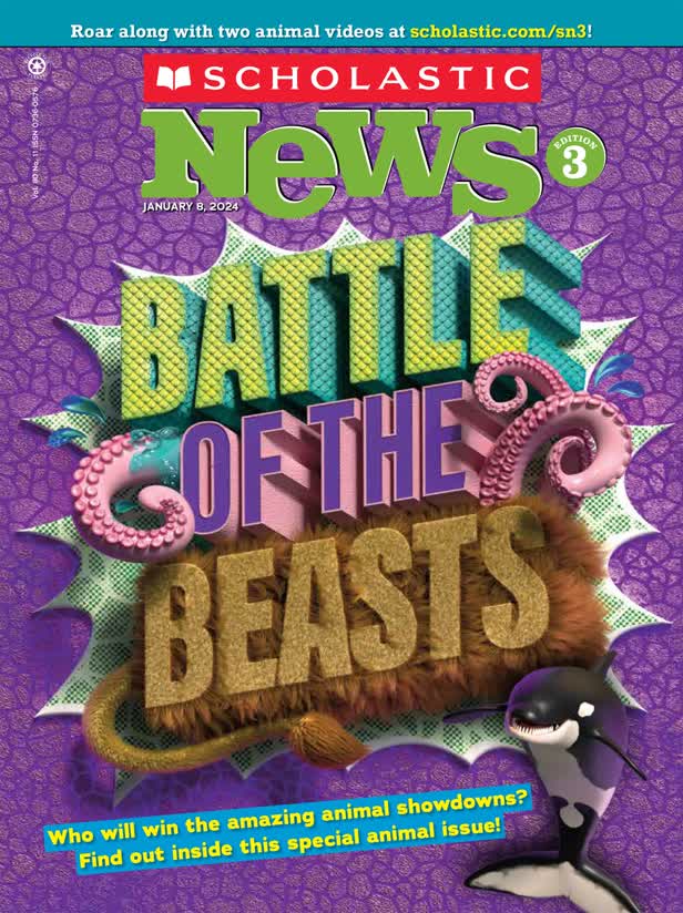 Battle of the Beasts cover / Scholastic News Magazine