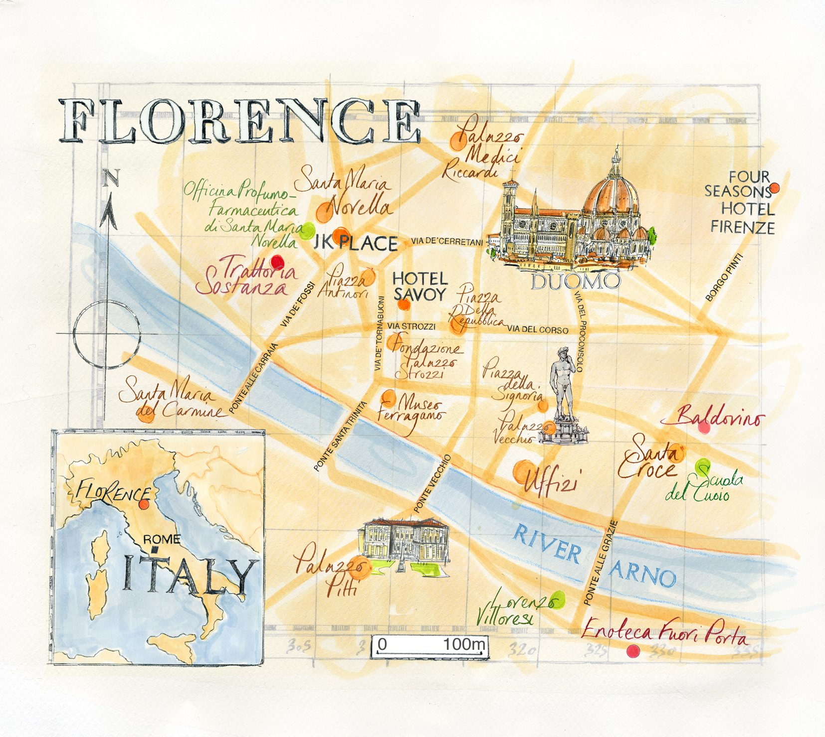 Florence Map / Conde Nast Traveller Magazine