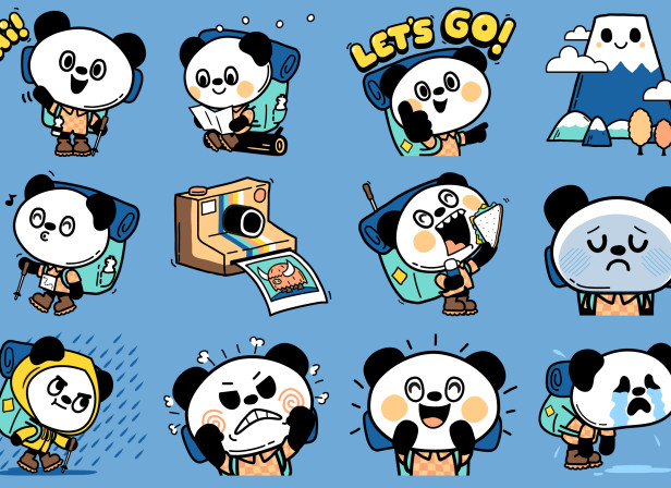 Yama Panda Emoji Stickers
