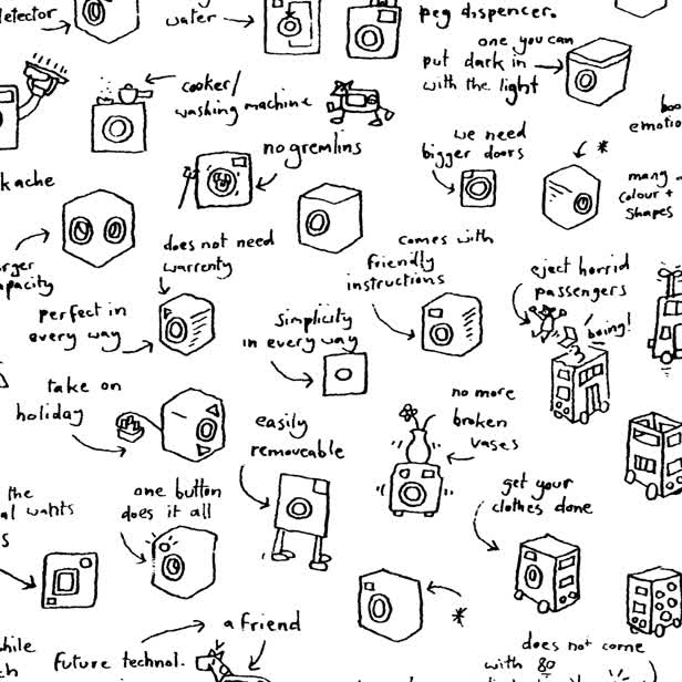 Brainstorm Hand Drawn Washing Machine