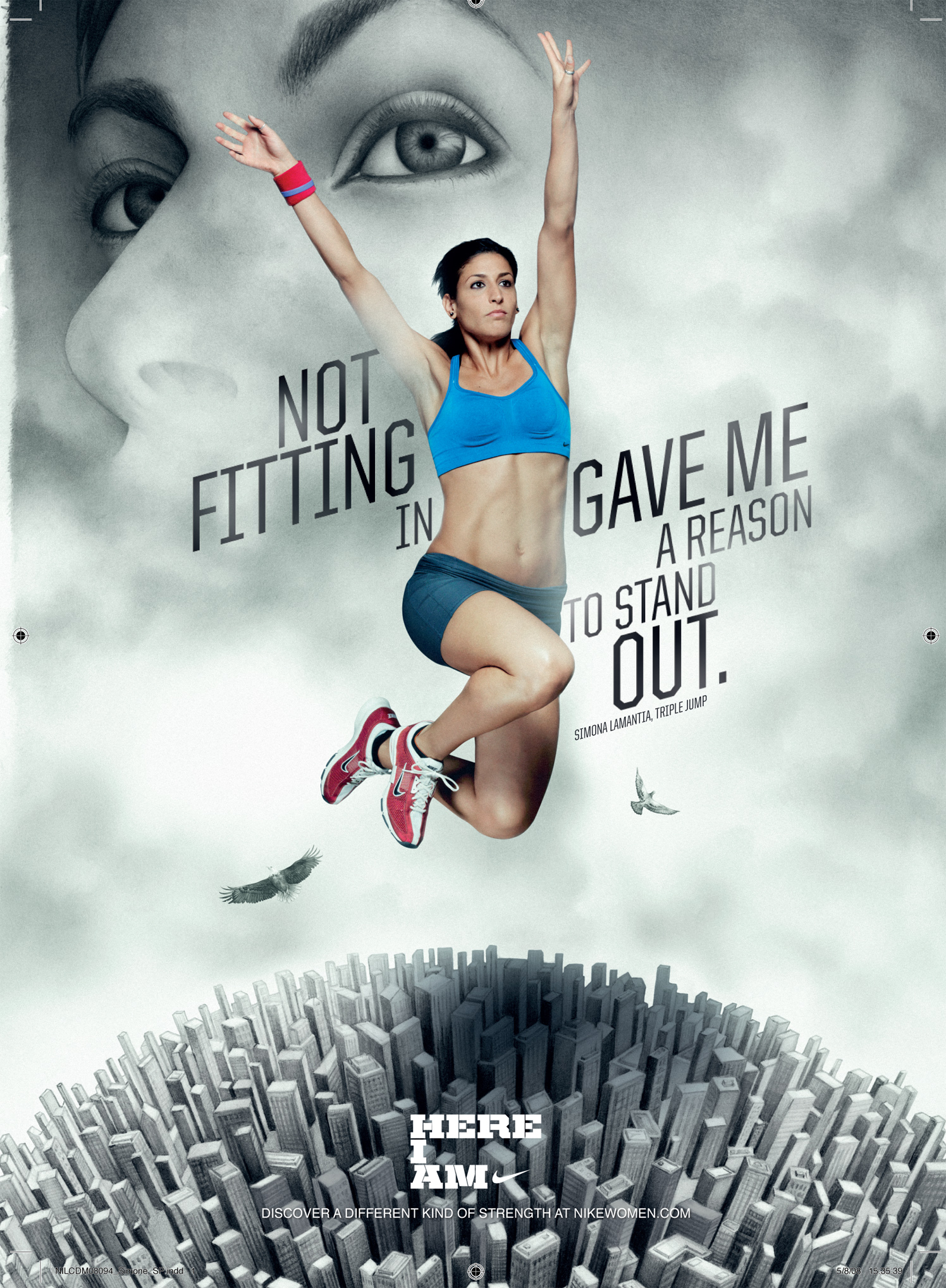 Woman Cloud Portrait On Nike Poster