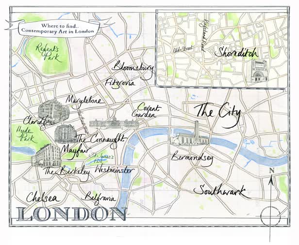 Contemporary Art Map / Conde Nast Mayborne Magazine