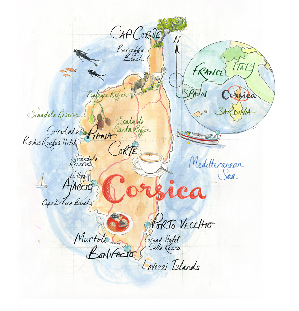 Corsica Map / Times Traveller