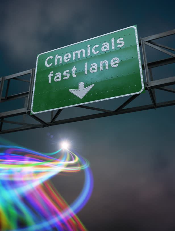 Chemicals Fast Lane Sign