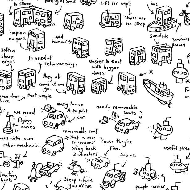 Brainstorm Hand Drawn London Buses