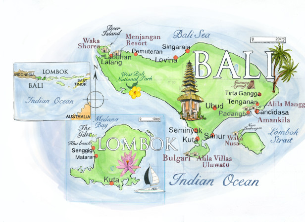 Bali Map / Conde Nast Traveller Magazine