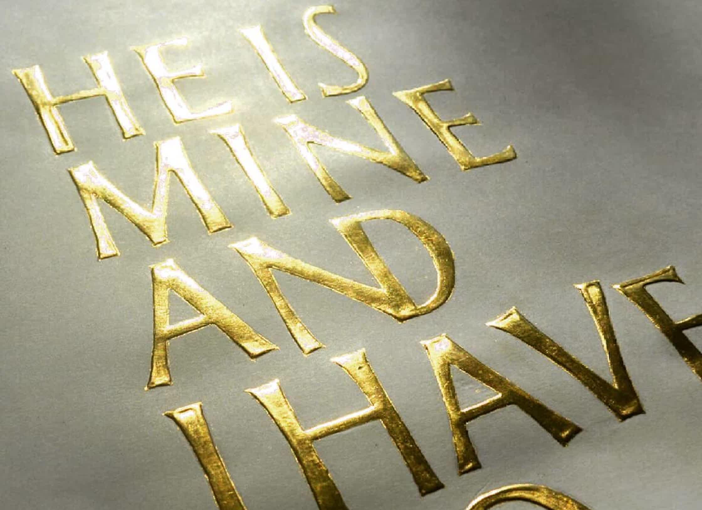 Gilded letters for a book cover. 23.75K gold leaf on a gesso base. Original artwork 40x20 cms and letter height about 5 cmsArt direction Rafi Romaya @grafik.media@canongatebooks#gold #gilding #gildedletters #gesso #rebeccaoconnor #calli (1).jpg