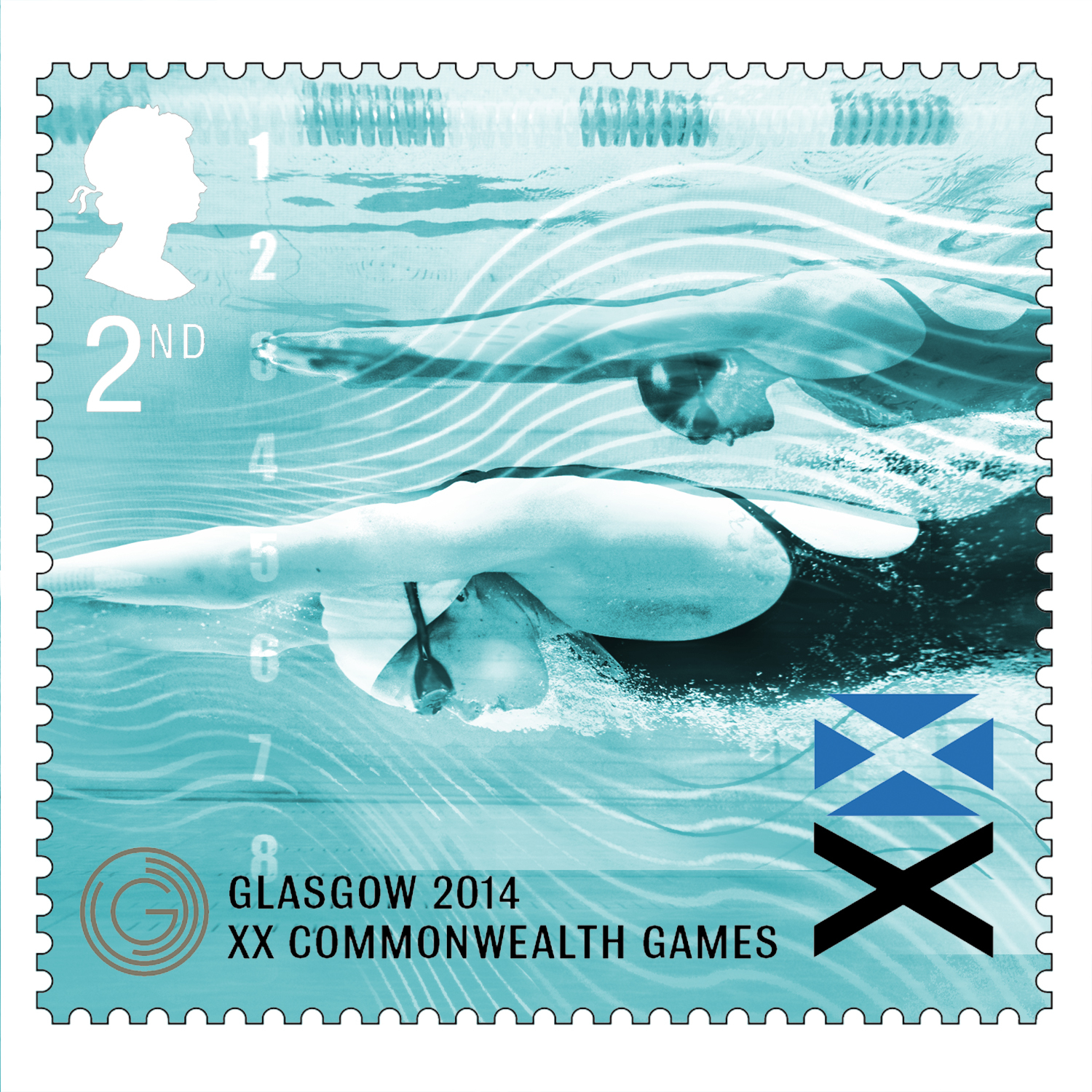 Swimming Royal Mail Stamps