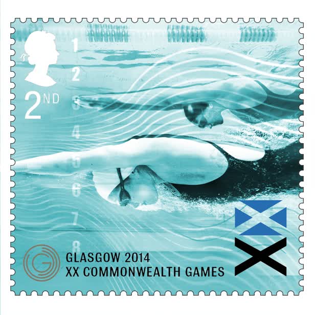 Swimming Royal Mail Stamps