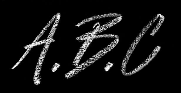 A.B.C. White On Black