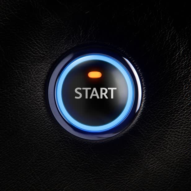 Ignition START Button Leather Car Dashboard