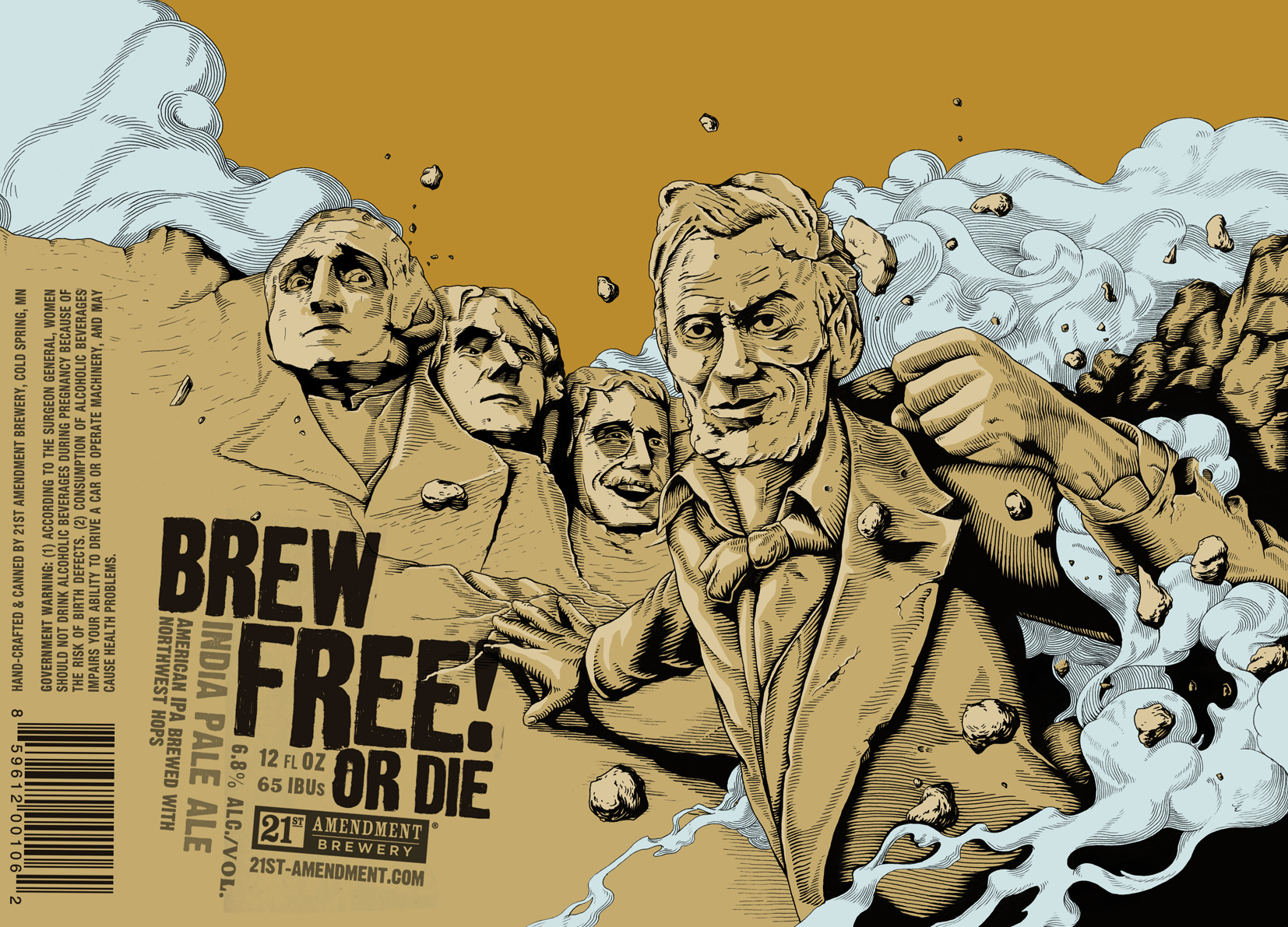 Brew Free Or Die - 21st Amendment Brewery Packaging