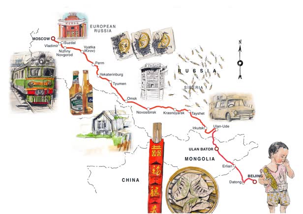 Transiberian Train Route Map