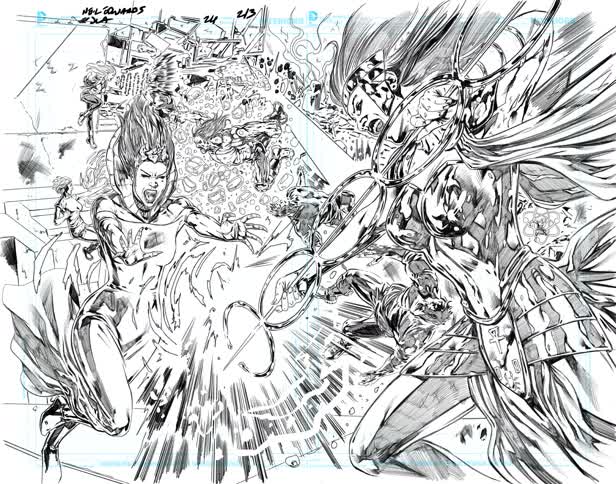 Justice League America 24 /  Pencil Pages 2 - 3