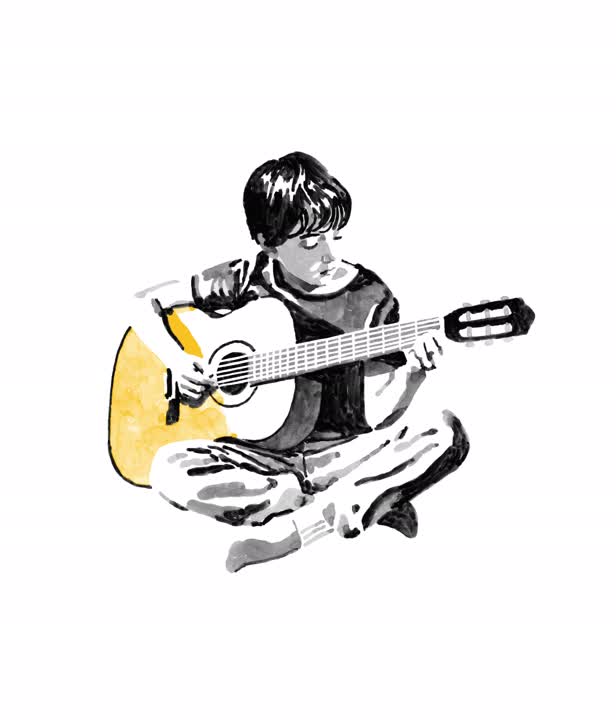Boy Playing Guitar / Havas