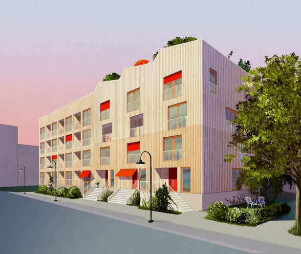 Architecture illustration Ellener Hof / Gruppe OMP