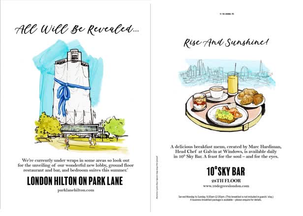 Interior illustrations / Hilton Park Lane Magazine