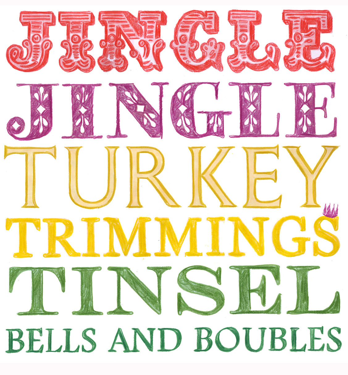 Jingle Jingle Christmas Type Greeting Card