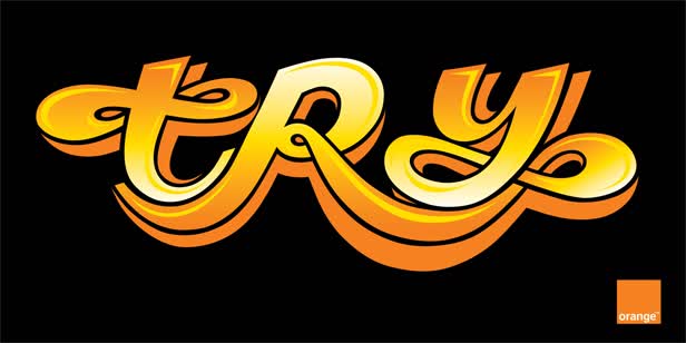 Orange Try Typography