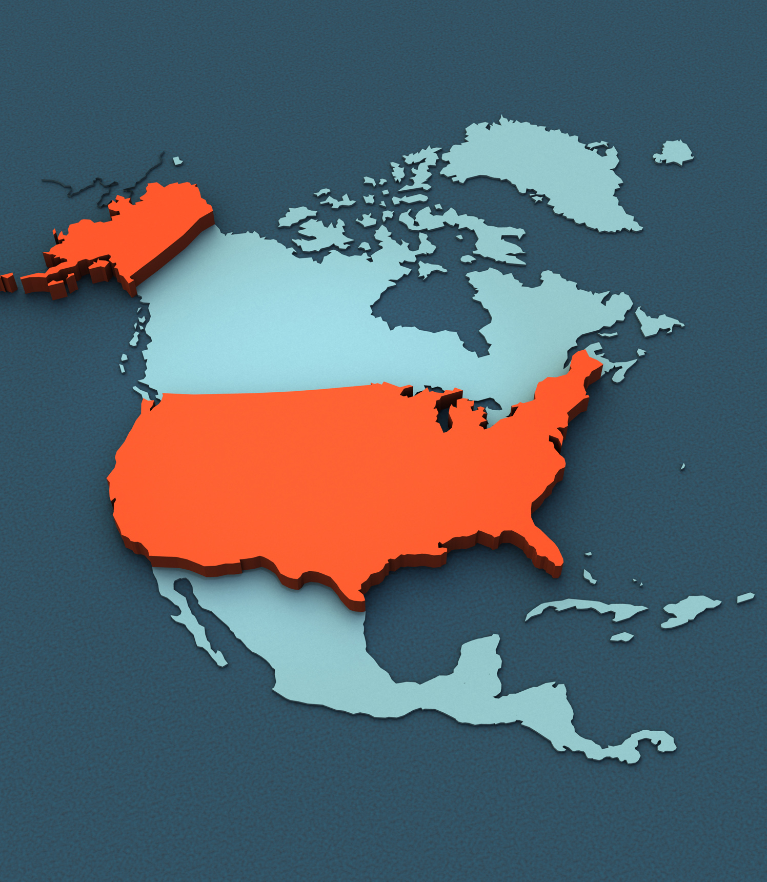 3D Map North America