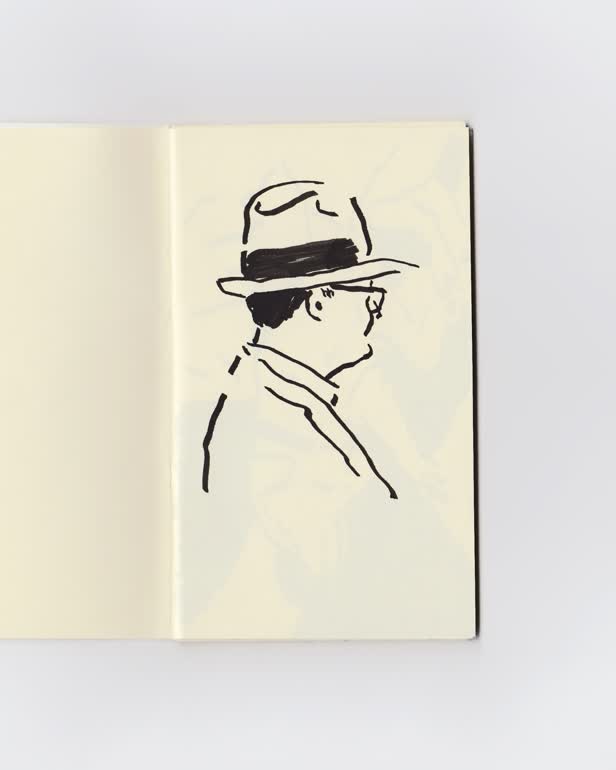 Sketchbook Man In Hat