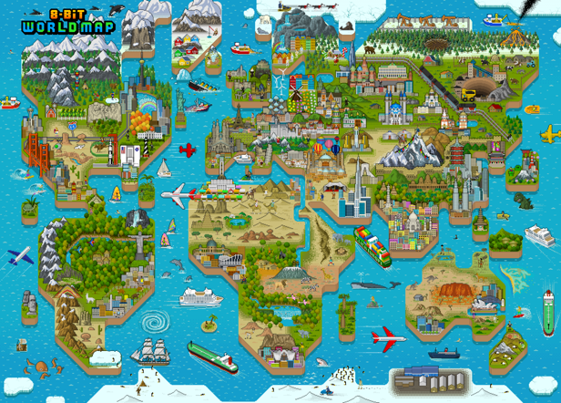 8-Bit World Map