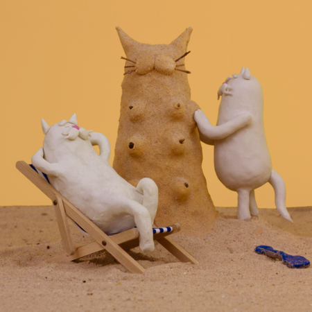 Cats At The Beach