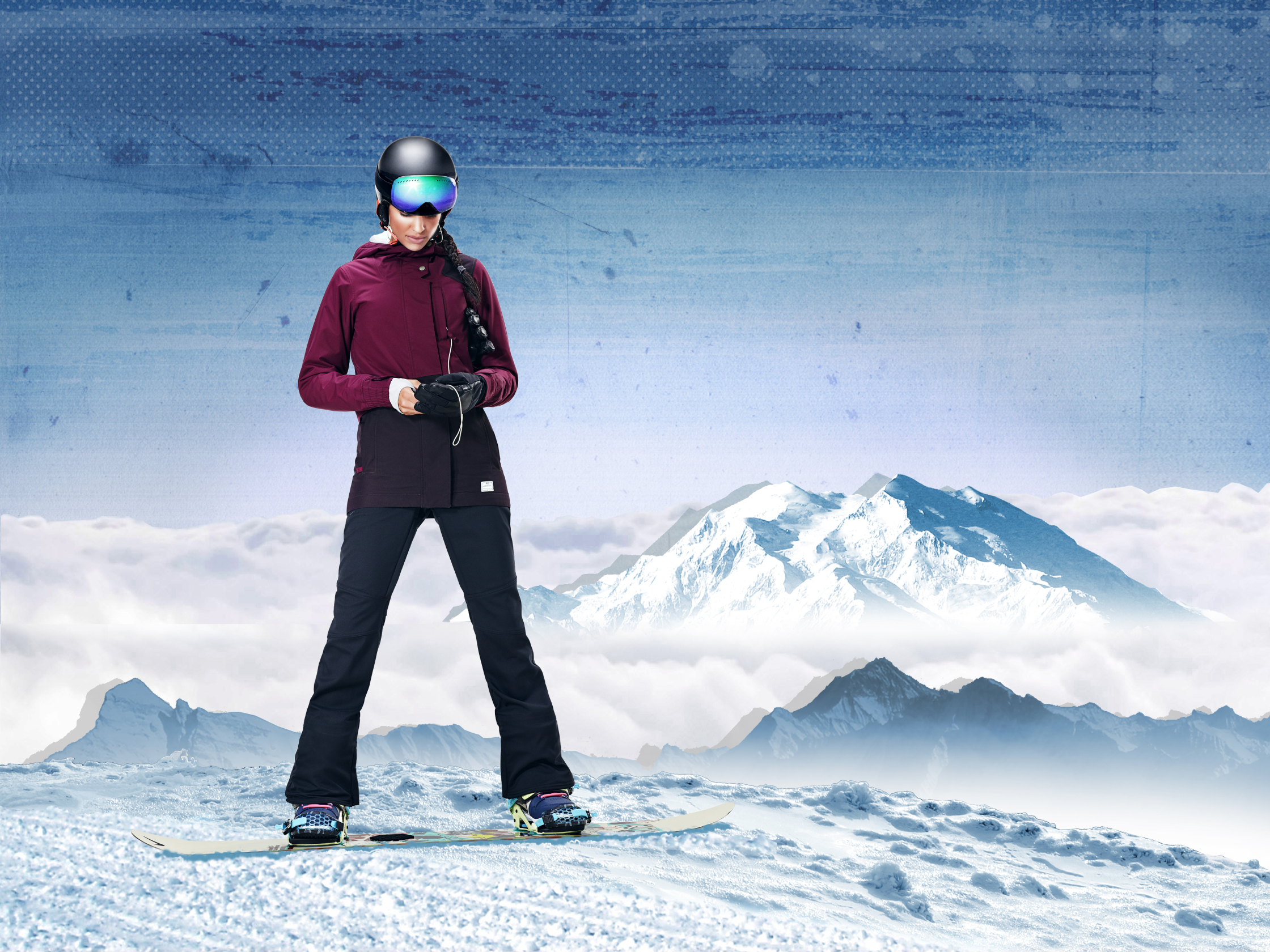 Defy the Elements Snowboarding Mountains Nike