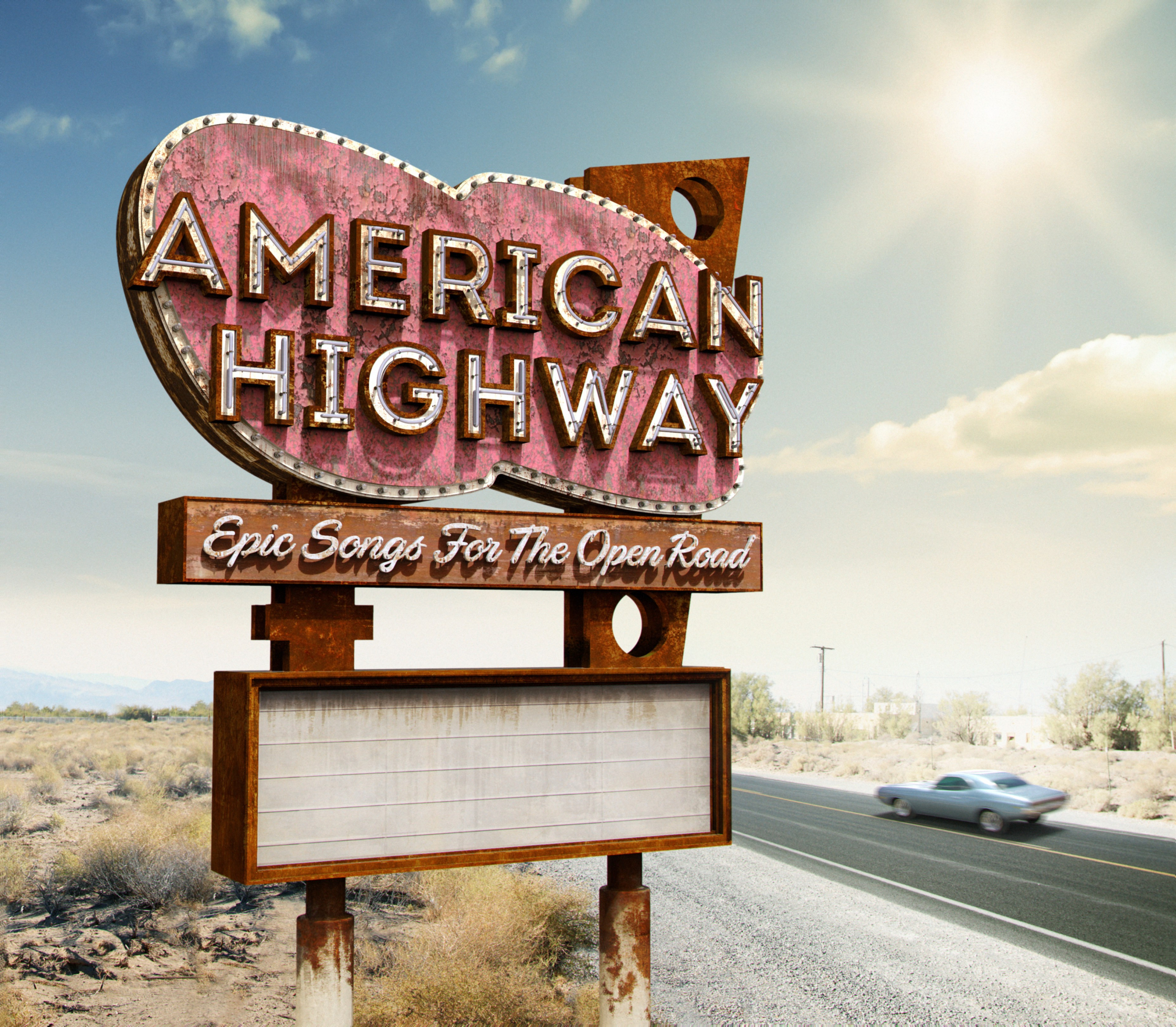 American Highway Retro Neon Sign CD Cover