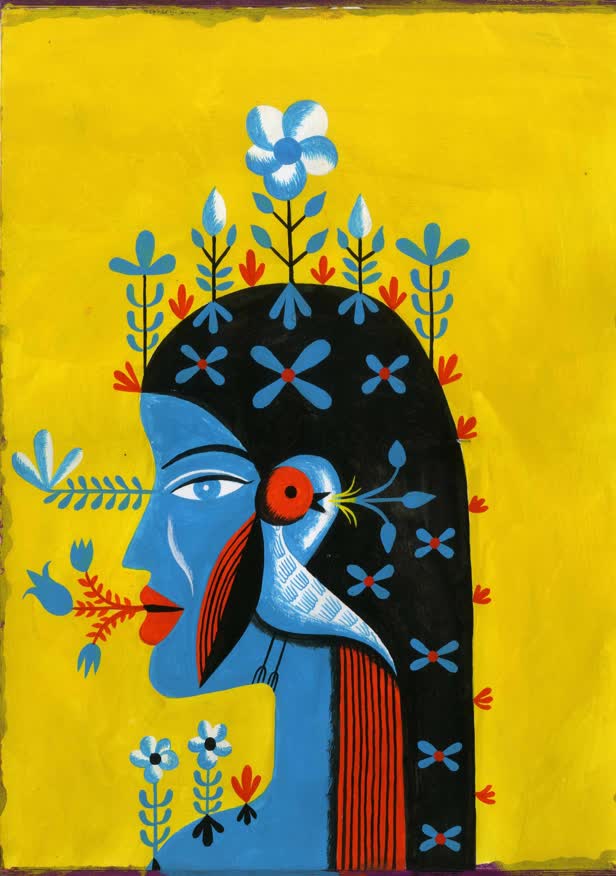 Woman with Bird Two