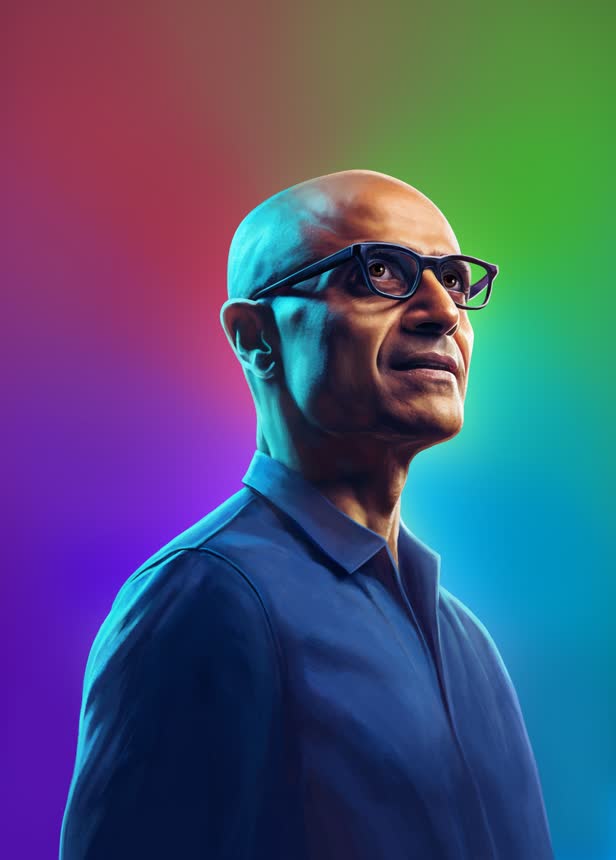 Satya Nadella (CEO MIcrosoft) on AI cover / Handelblatt Magazine.