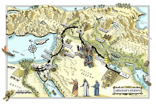 Map of Abraham's Journey